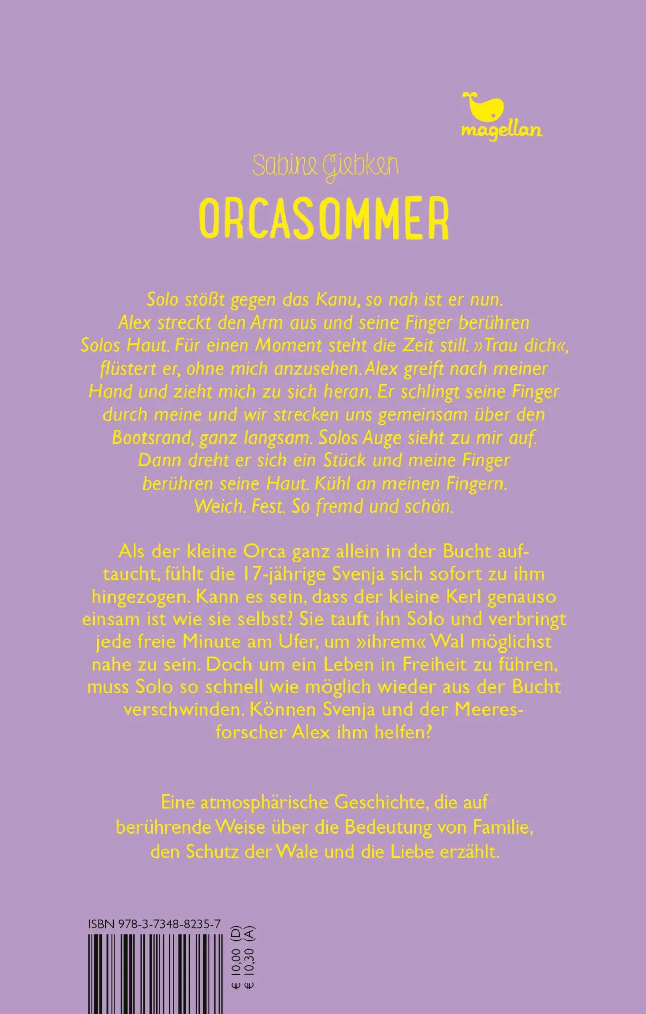 Rückseite: 9783734882357 | Orcasommer | Ein Jugendroman über Tierschutz | Sabine Giebken | Buch