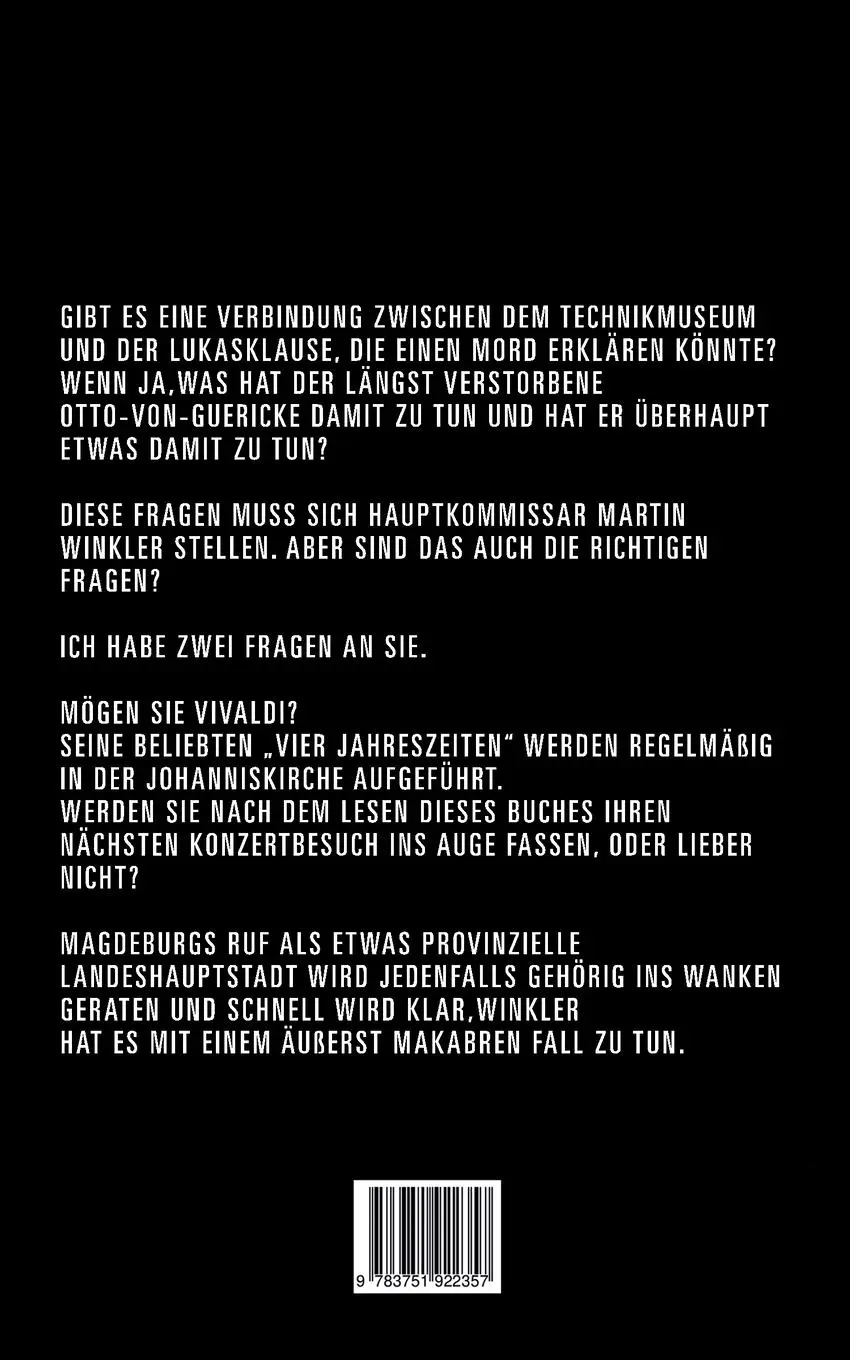 Rückseite: 9783751922357 | Horror Vacui | Ein Magdeburg Krimi | Sylvie Braesi | Taschenbuch