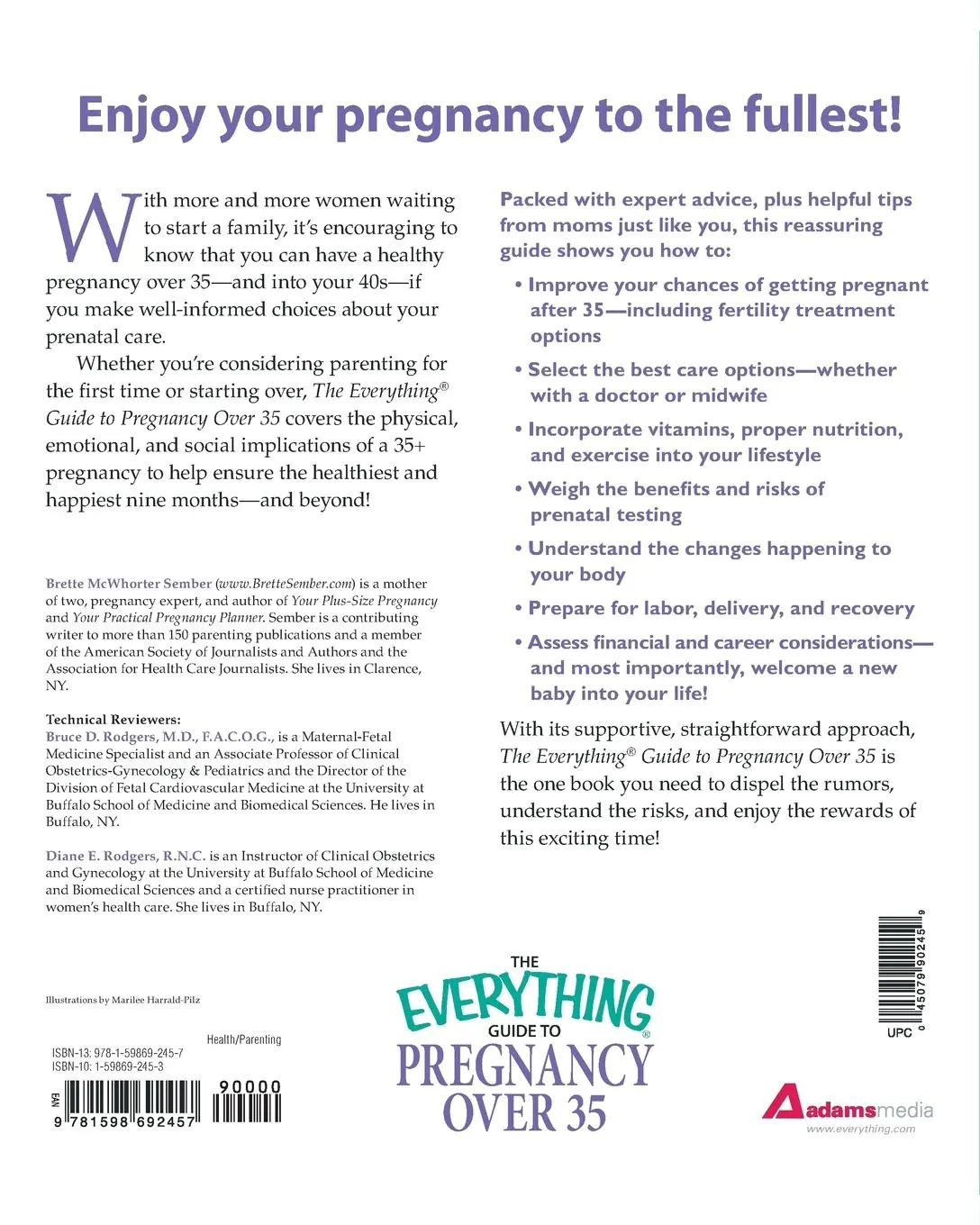 Rückseite: 9781598692457 | The Everything Guide to Pregnancy Over 35 | Brette Mcwhorter Sember