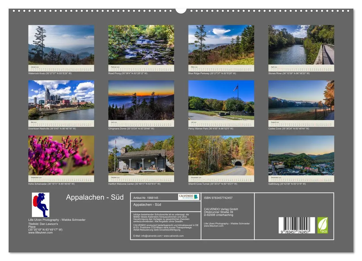 Bild: 9783457742457 | Appalachen - Süd (hochwertiger Premium Wandkalender 2026 DIN A2...