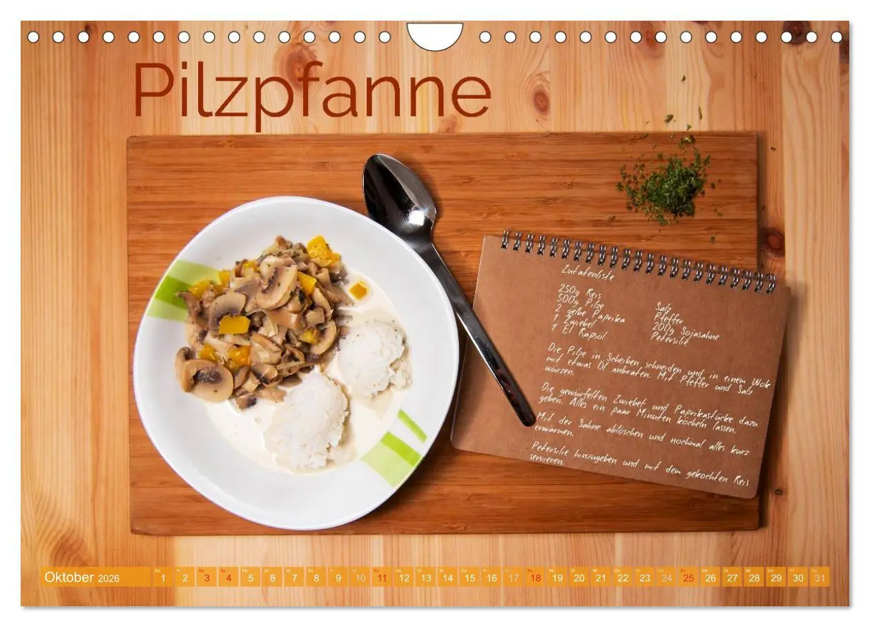 Bild: 9783457982457 | Einfache vegane Rezepte (Wandkalender 2026 DIN A4 quer), CALVENDO...