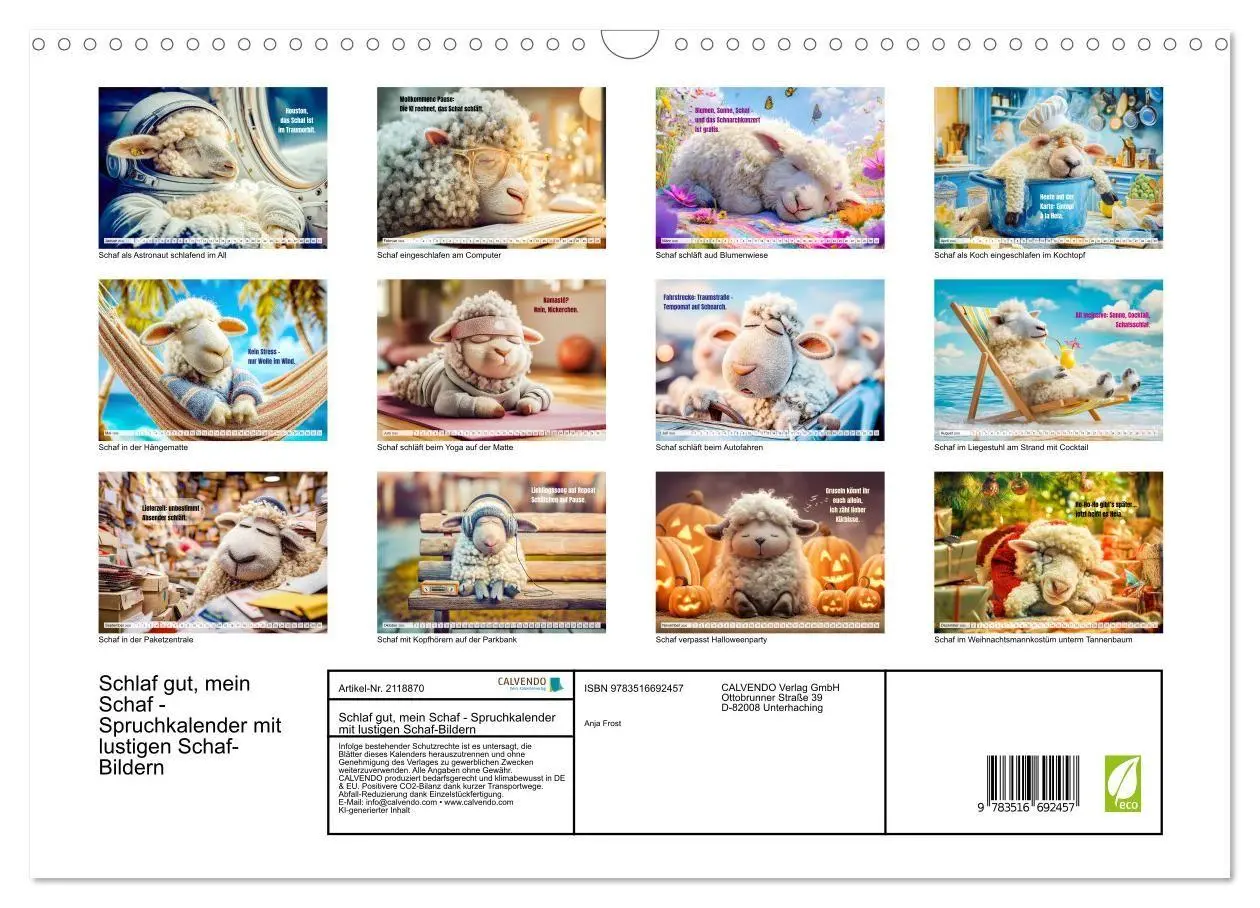 Bild: 9783516692457 | Schlaf gut, mein Schaf - Spruchkalender mit lustigen Schaf-Bildern...