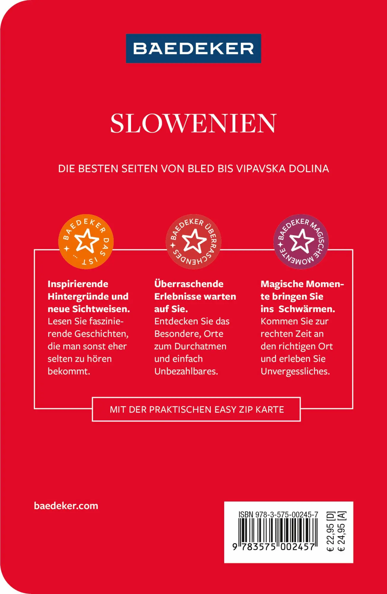 Rückseite: 9783575002457 | Baedeker Reiseführer Slowenien | mit praktischer Karte EASY ZIP | Buch
