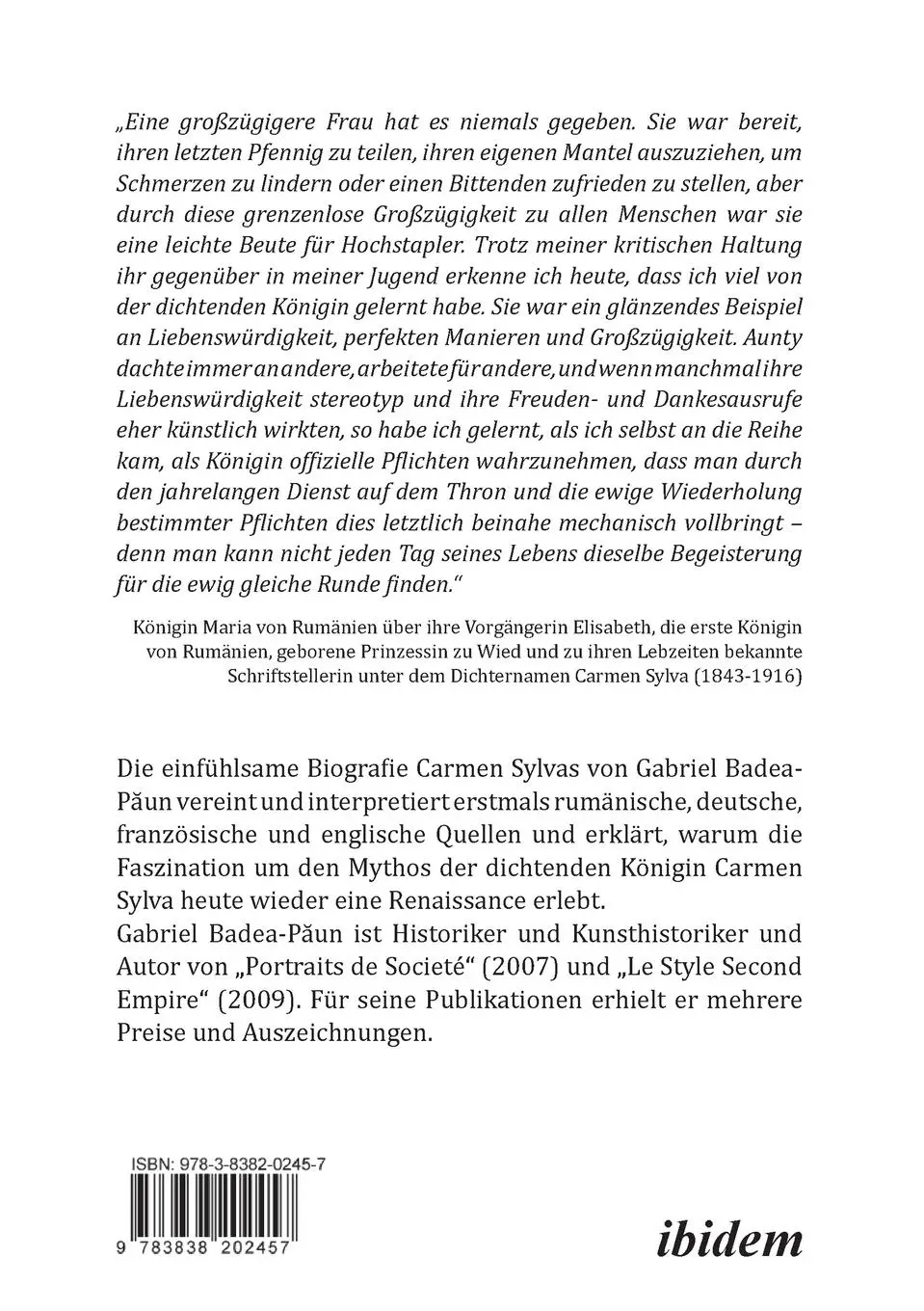 Rückseite: 9783838202457 | Carmen Sylva: Königin Elisabeth von Rumänien - eine rheinische...