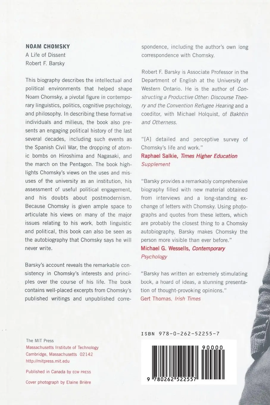 Rückseite: 9780262522557 | Noam Chomsky | A Life of Dissent | Robert F Barsky | Taschenbuch