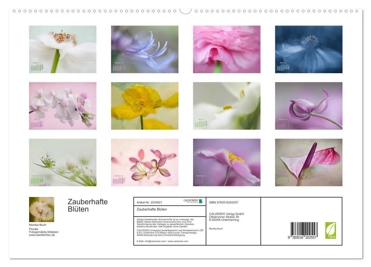 Bild: 9783516202557 | Zauberhafte Blüten (hochwertiger Premium Wandkalender 2026 DIN A2...
