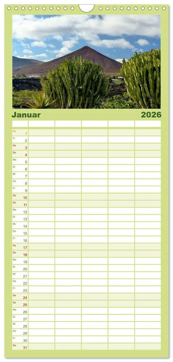Bild: 9783516512557 | Familienplaner 2026 - Vulkaninsel Lanzarote mit 5 Spalten...