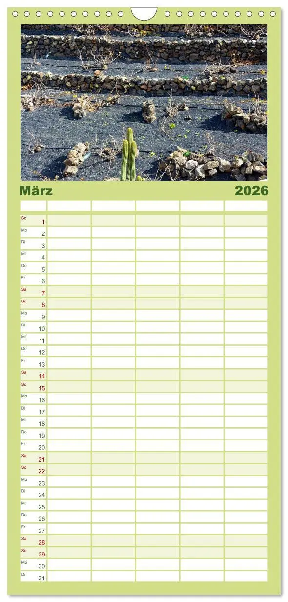 Bild: 9783516512557 | Familienplaner 2026 - Vulkaninsel Lanzarote mit 5 Spalten...