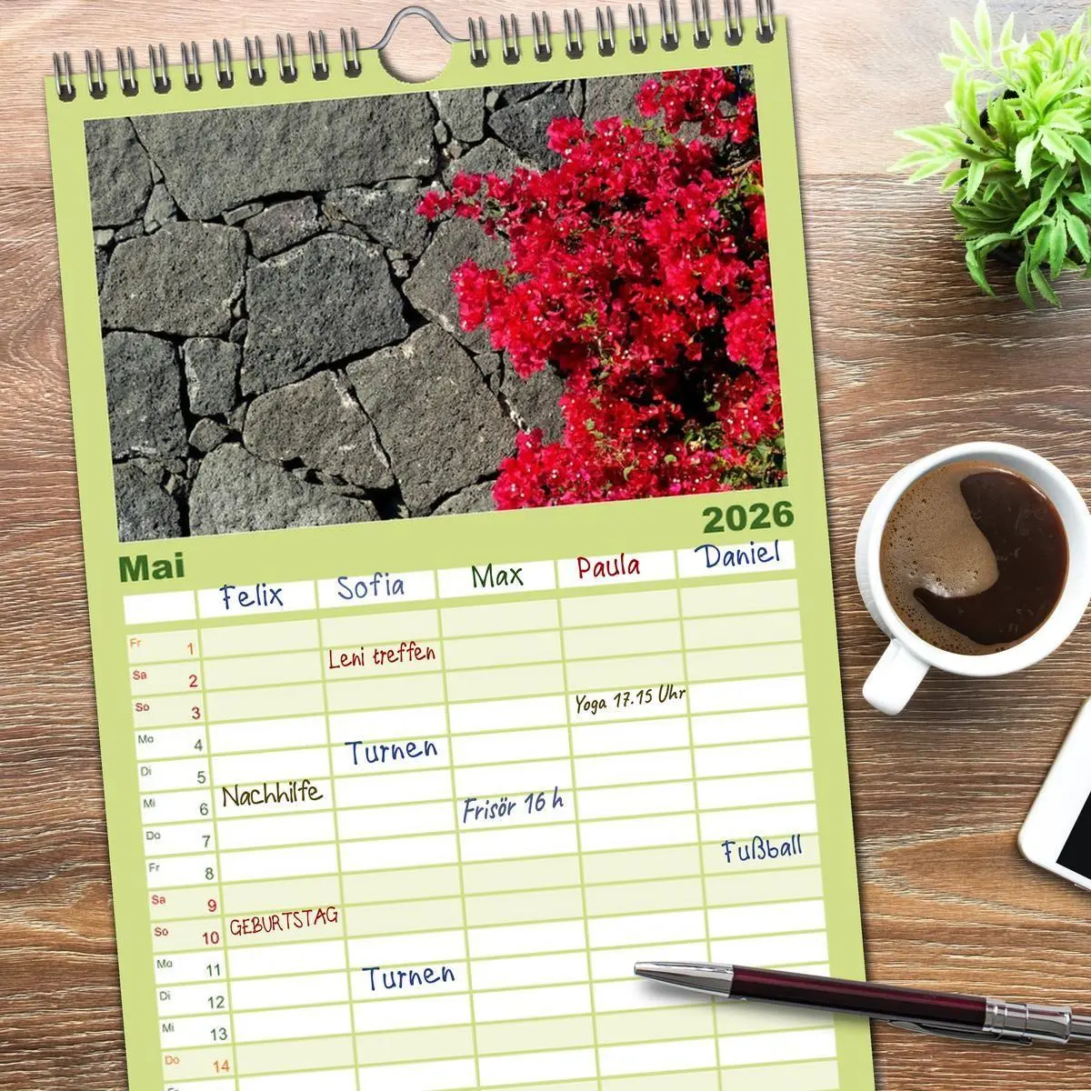 Bild: 9783516512557 | Familienplaner 2026 - Vulkaninsel Lanzarote mit 5 Spalten...