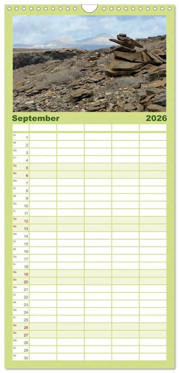 Bild: 9783516512557 | Familienplaner 2026 - Vulkaninsel Lanzarote mit 5 Spalten...