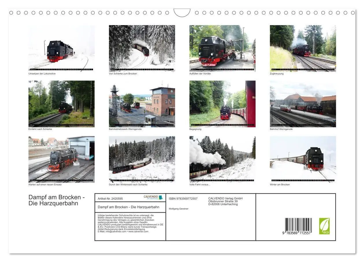 Bild: 9783569772557 | Dampf am Brocken - Die Harzquerbahn (Wandkalender 2027 DIN A3...