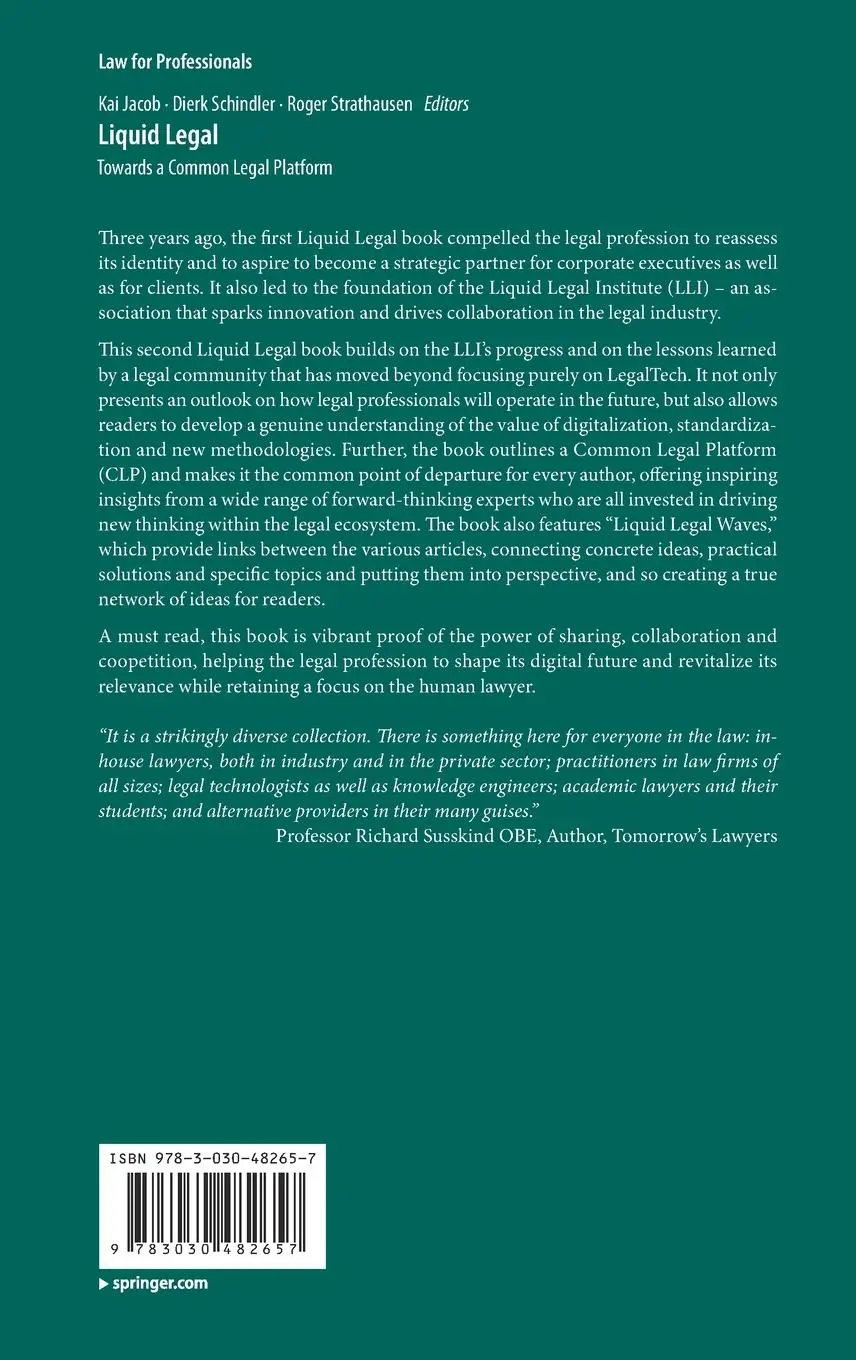 Rückseite: 9783030482657 | Liquid Legal | Towards a Common Legal Platform | Kai Jacob (u. a.)