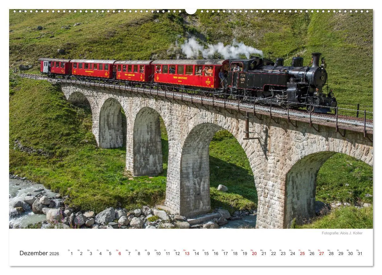 Bild: 9783457892657 | Dampfbahn Furka 2026 (Wandkalender 2026 DIN A2 quer), CALVENDO...