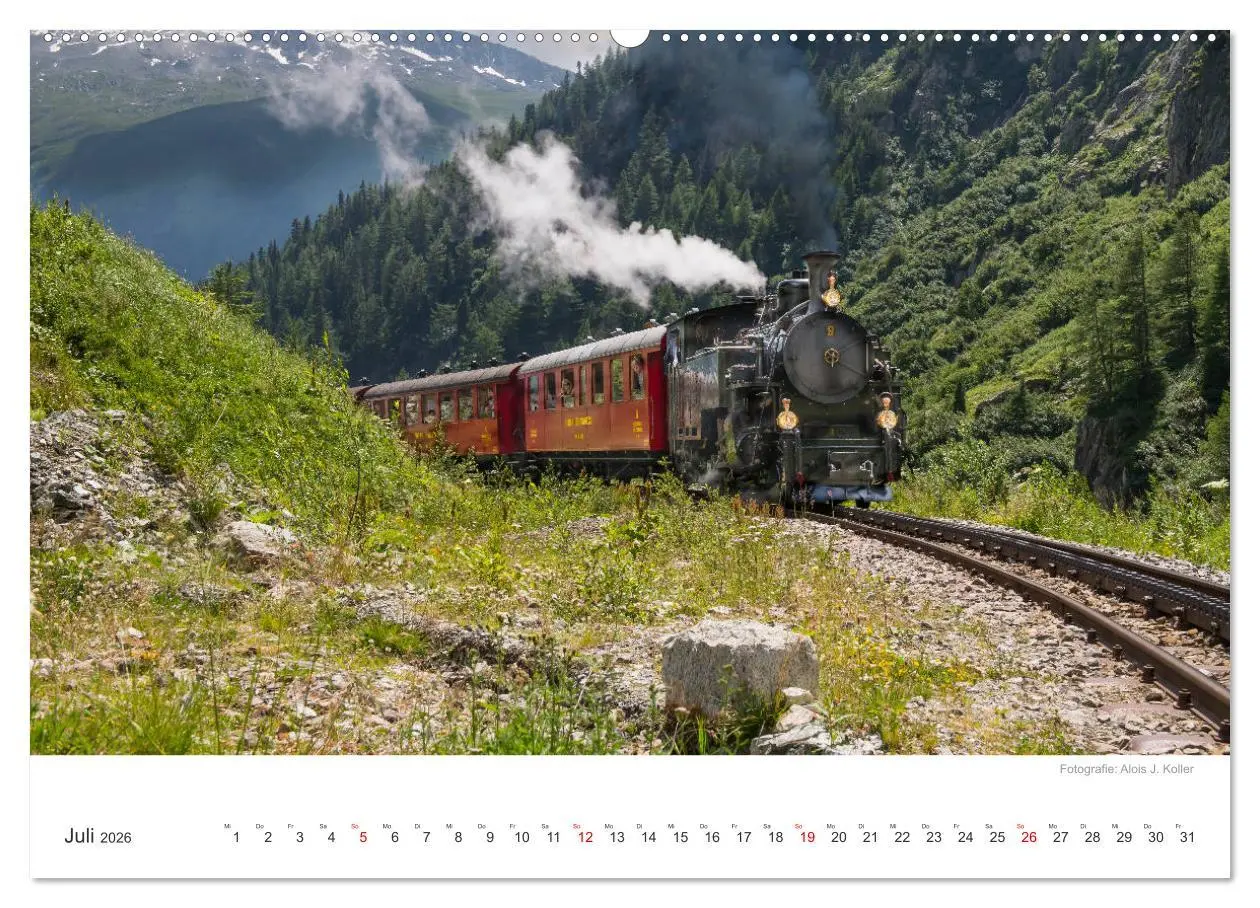 Bild: 9783457892657 | Dampfbahn Furka 2026 (Wandkalender 2026 DIN A2 quer), CALVENDO...