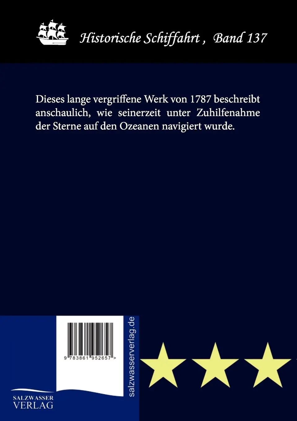 Rückseite: 9783861952657 | Die Astronomie in der Schiffahrt | Giuseppe Boscovic | Taschenbuch