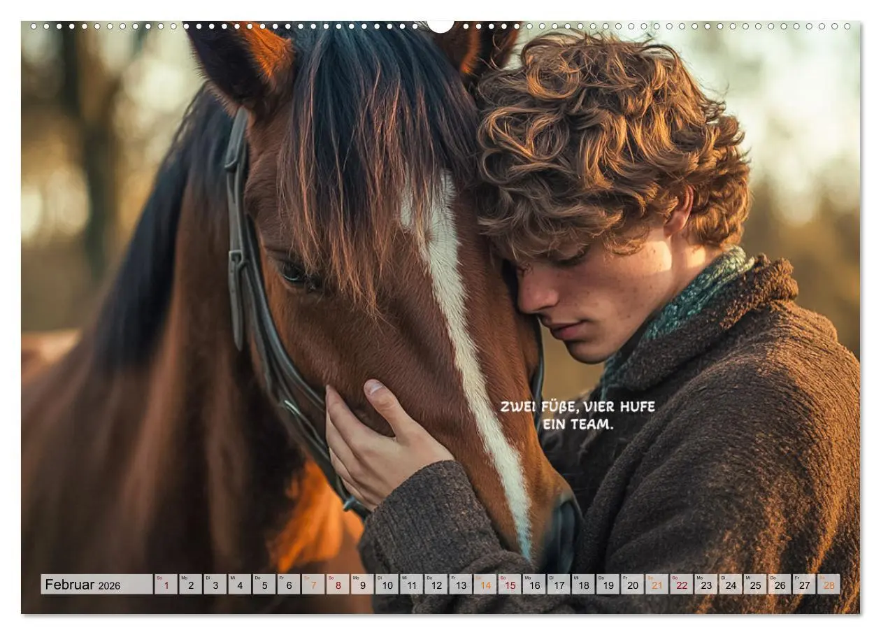 Bild: 9783457262757 | Pferde und Seelensprüche (Wandkalender 2026 DIN A2 quer), CALVENDO...