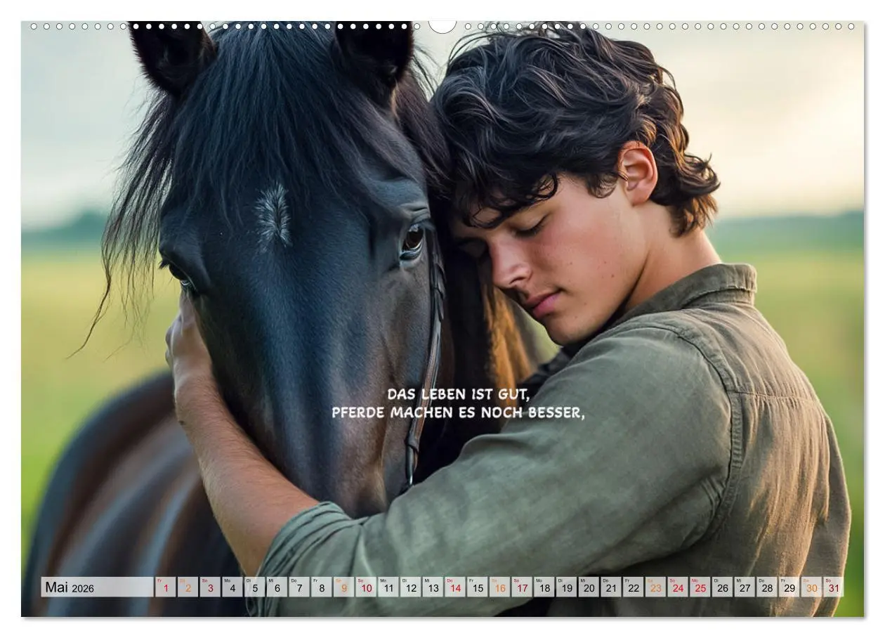 Bild: 9783457262757 | Pferde und Seelensprüche (Wandkalender 2026 DIN A2 quer), CALVENDO...