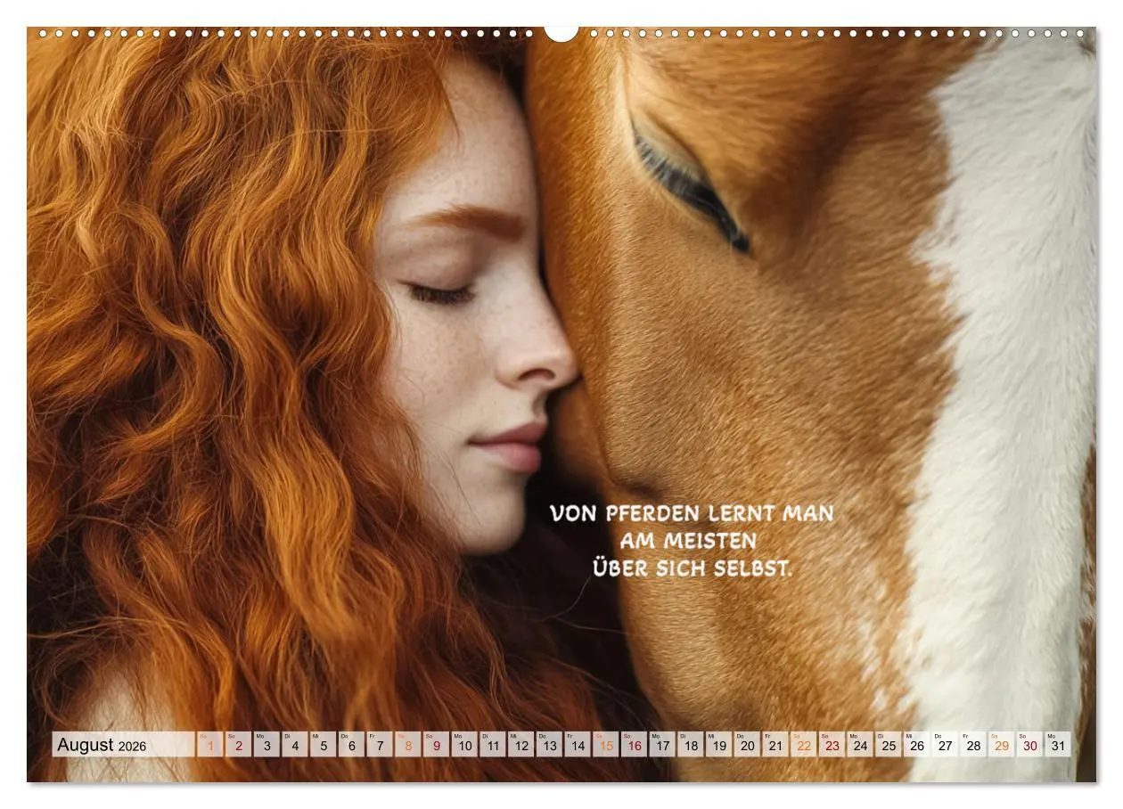 Bild: 9783457262757 | Pferde und Seelensprüche (Wandkalender 2026 DIN A2 quer), CALVENDO...