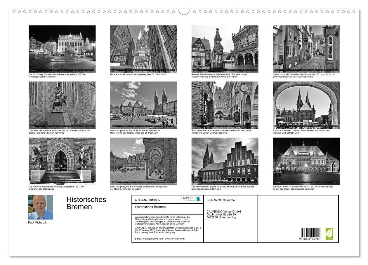 Bild: 9783516042757 | Historisches Bremen (Wandkalender 2026 DIN A2 quer), CALVENDO...