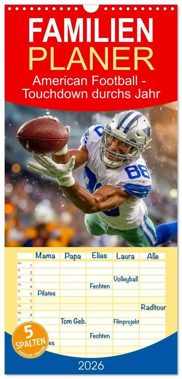 Cover: 9783516662757 | Familienplaner 2026 - American Football - Touchdown durchs Jahr mit...