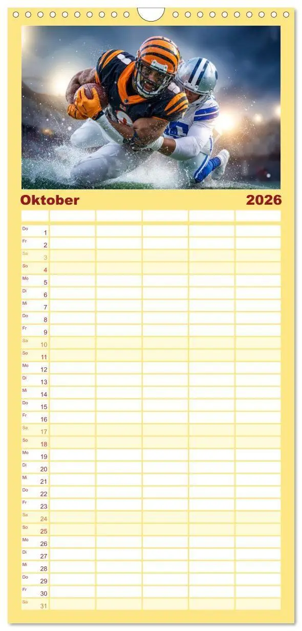 Bild: 9783516662757 | Familienplaner 2026 - American Football - Touchdown durchs Jahr mit...