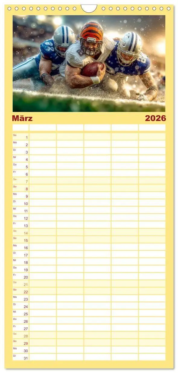 Bild: 9783516662757 | Familienplaner 2026 - American Football - Touchdown durchs Jahr mit...