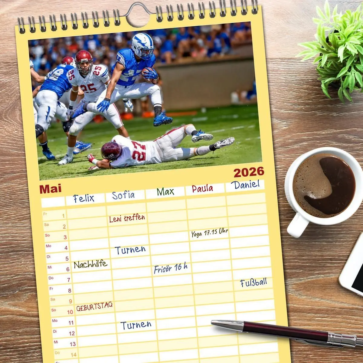Bild: 9783516662757 | Familienplaner 2026 - American Football - Touchdown durchs Jahr mit...