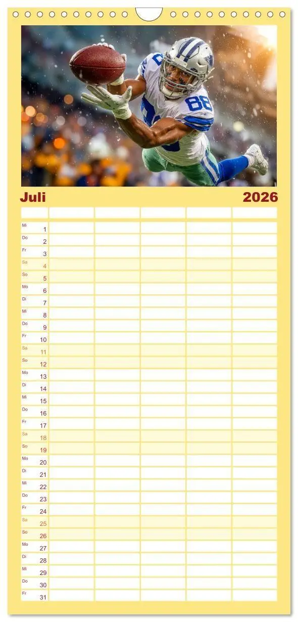 Bild: 9783516662757 | Familienplaner 2026 - American Football - Touchdown durchs Jahr mit...