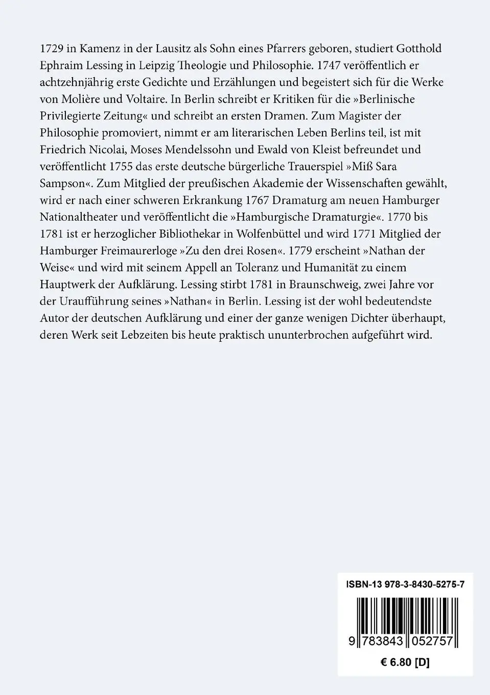 Rückseite: 9783843052757 | Laokoon | oder Über die Grenzen der Malerei und Poesie | Lessing
