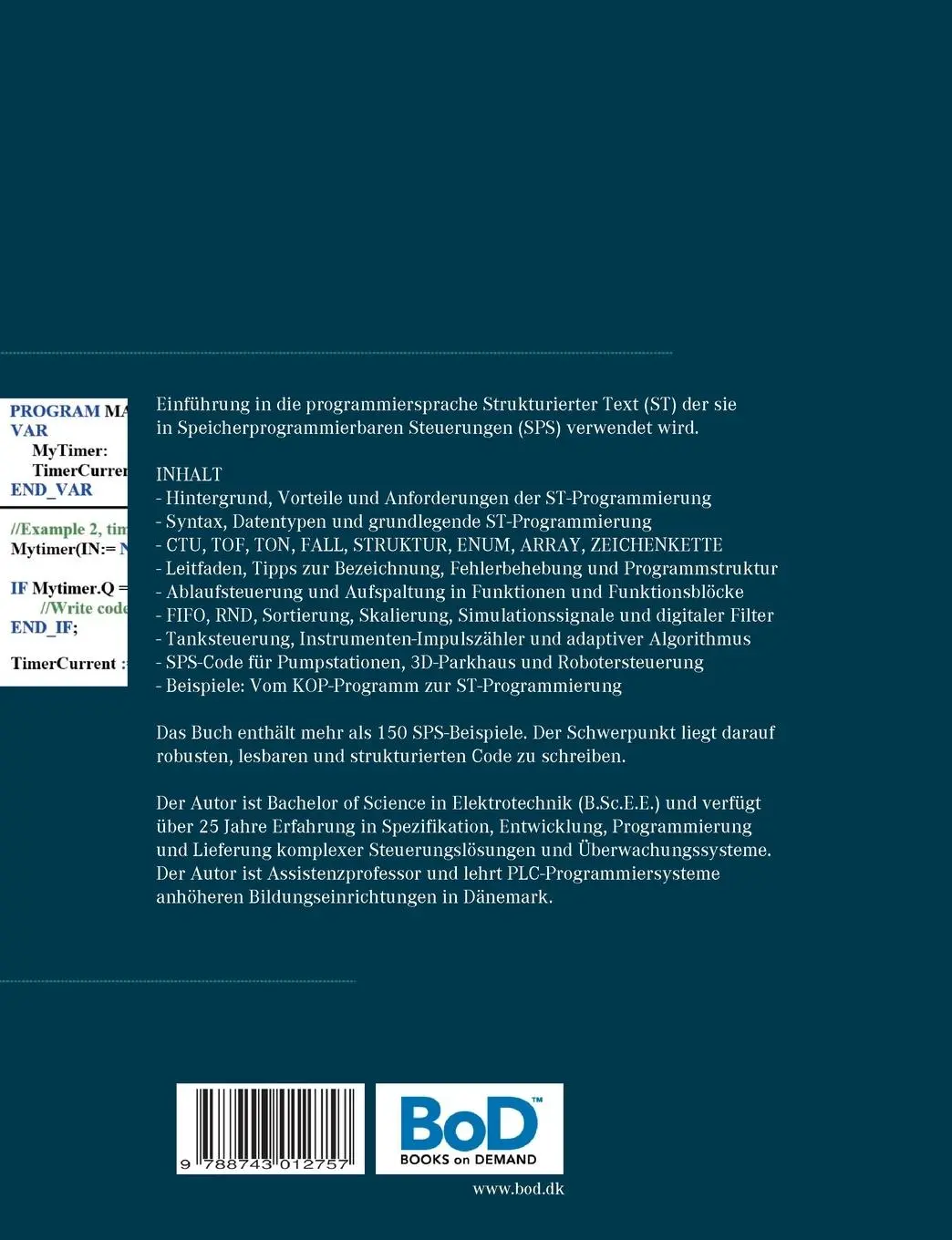 Rückseite: 9788743012757 | SPS Programmierung mit Strukturierter Text (ST), V3 | Antonsen | Buch