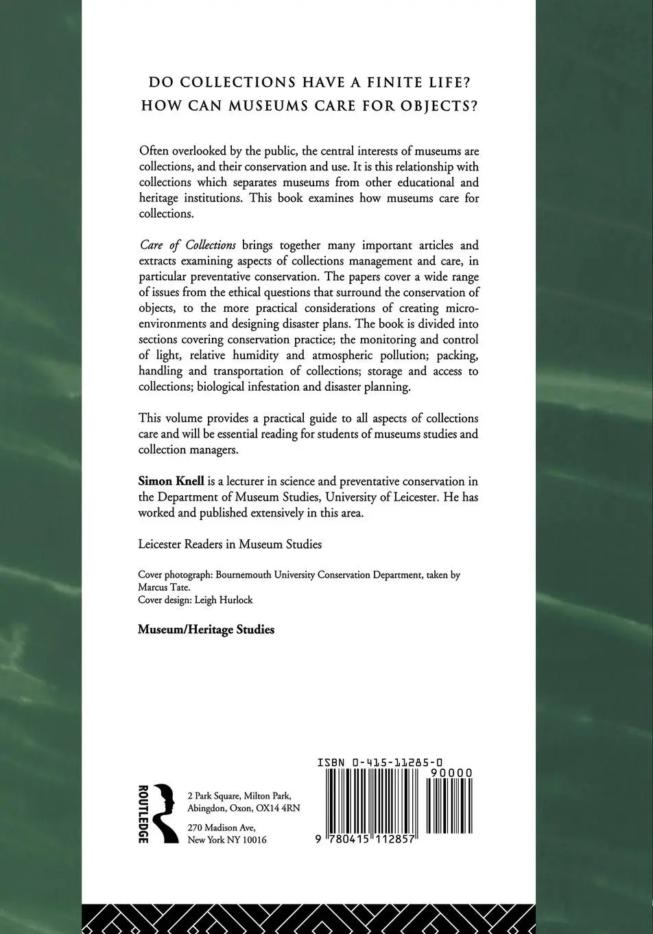 Rückseite: 9780415112857 | Care of Collections | Simon Knell | Taschenbuch | Englisch | 1994