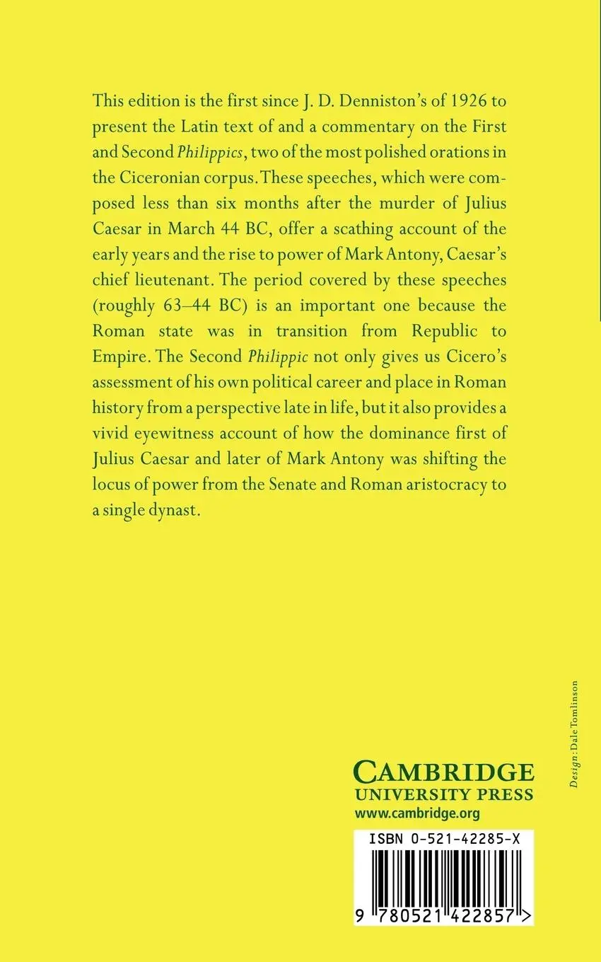 Rückseite: 9780521422857 | Cicero | Philippics I-II | Marcus Tullius Cicero | Taschenbuch | 2007