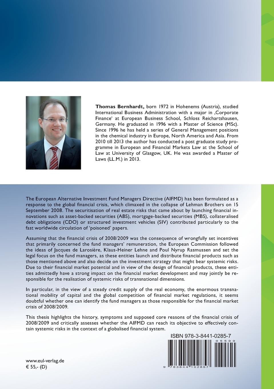 Rückseite: 9783844102857 | The European Alternative Investment Fund Managers Directive (AIFMD)
