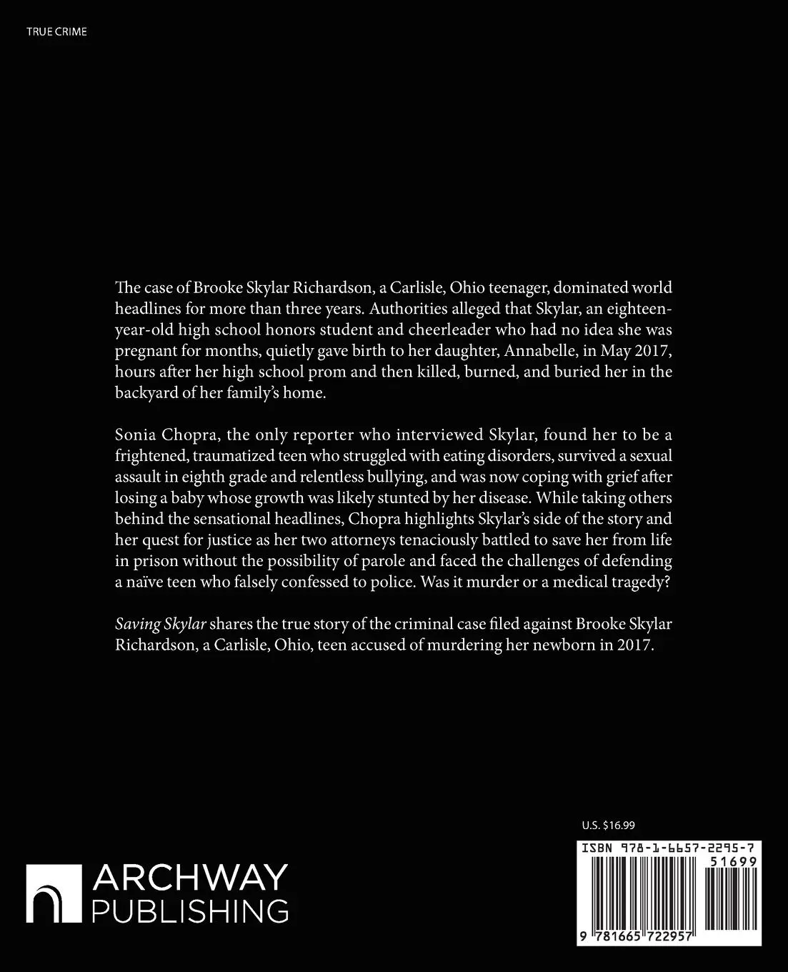 Rückseite: 9781665722957 | Saving Skylar | The Brooke Skylar Richardson Case | Sonia Chopra