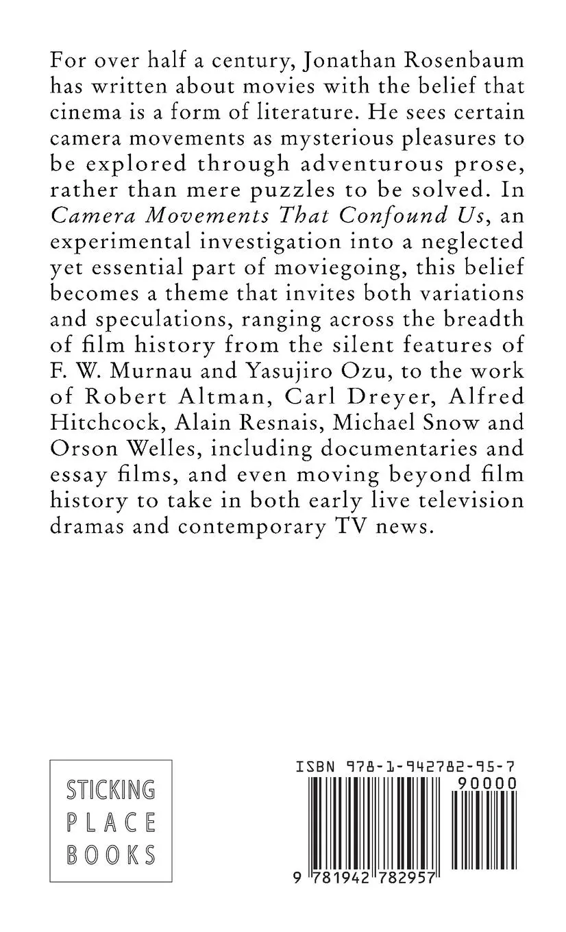 Rückseite: 9781942782957 | Camera Movements That Confound Us | Jonathan Rosenbaum | Taschenbuch