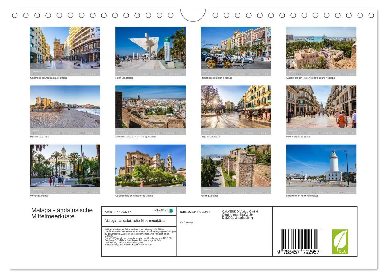 Bild: 9783457792957 | Malaga - andalusische Mittelmeerküste (Wandkalender 2026 DIN A4...