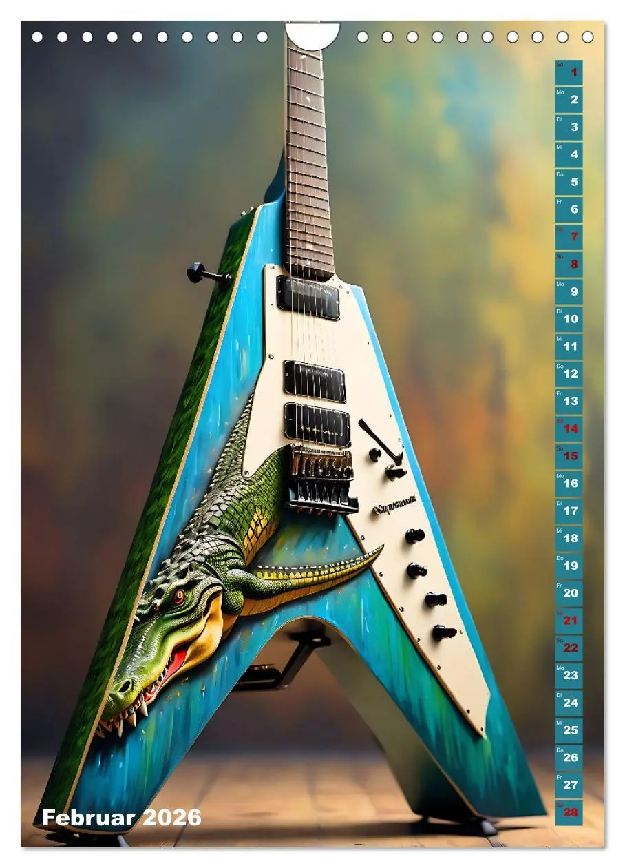 Bild: 9783516262957 | Traumhafte Gitarren (Wandkalender 2026 DIN A4 hoch), CALVENDO...