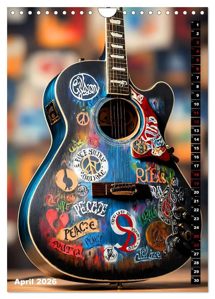 Bild: 9783516262957 | Traumhafte Gitarren (Wandkalender 2026 DIN A4 hoch), CALVENDO...