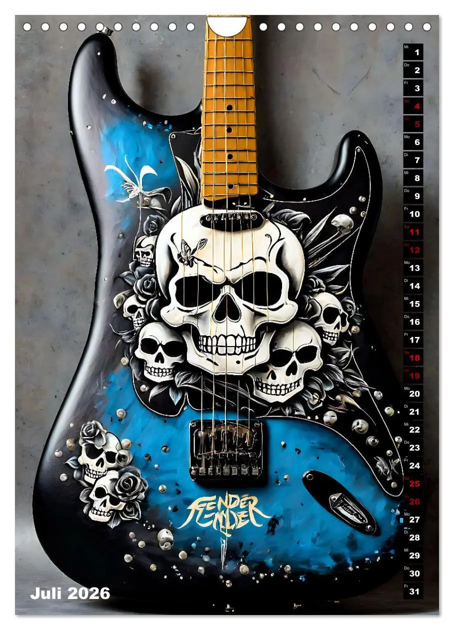 Bild: 9783516262957 | Traumhafte Gitarren (Wandkalender 2026 DIN A4 hoch), CALVENDO...
