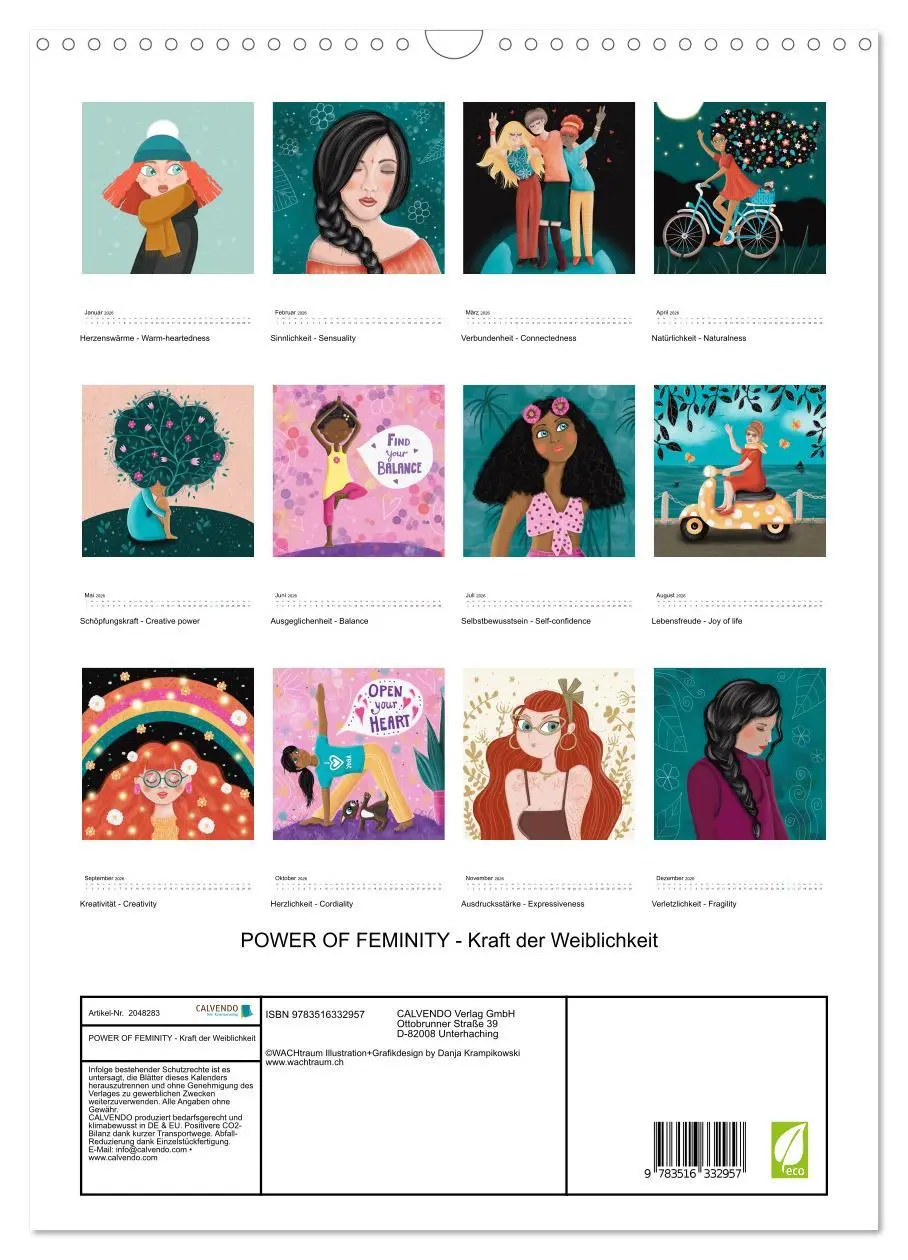 Bild: 9783516332957 | POWER OF FEMINITY - Kraft der Weiblichkeit (Wandkalender 2026 DIN...