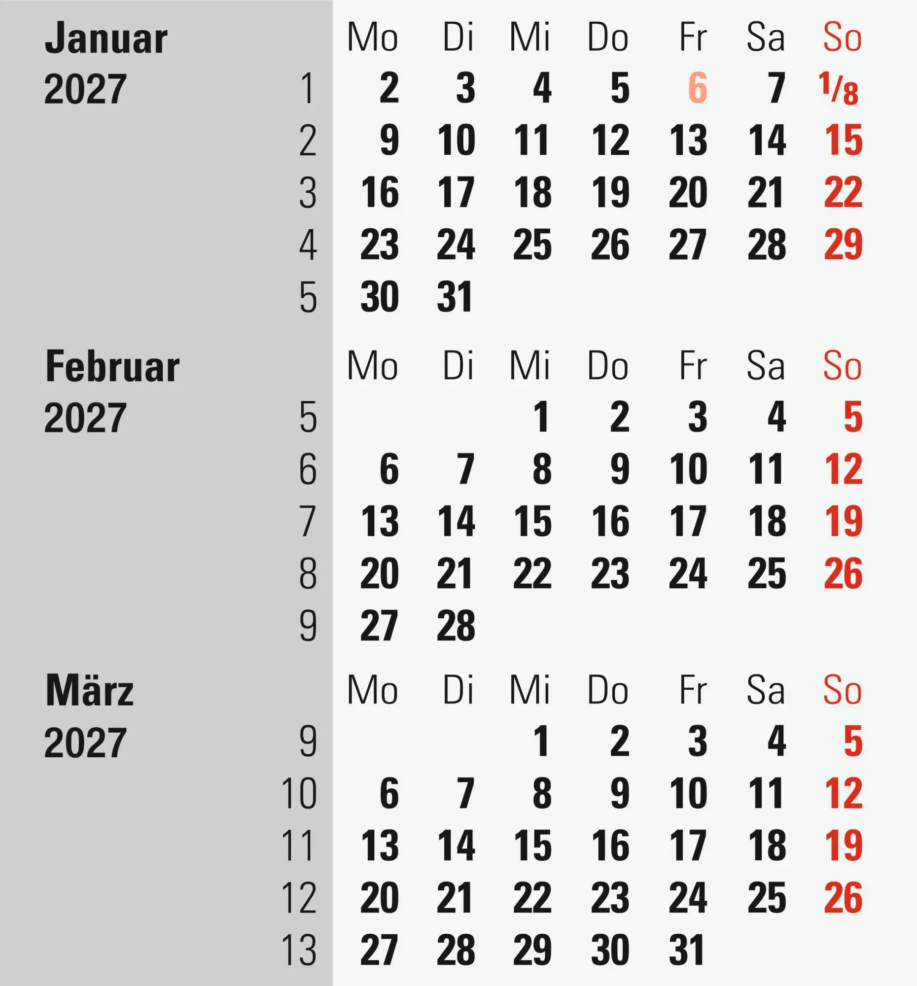 Bild: 4003273793057 | rido/idé 7038000307 3-Monats-Tischkalender 2027 90×120 mm,...
