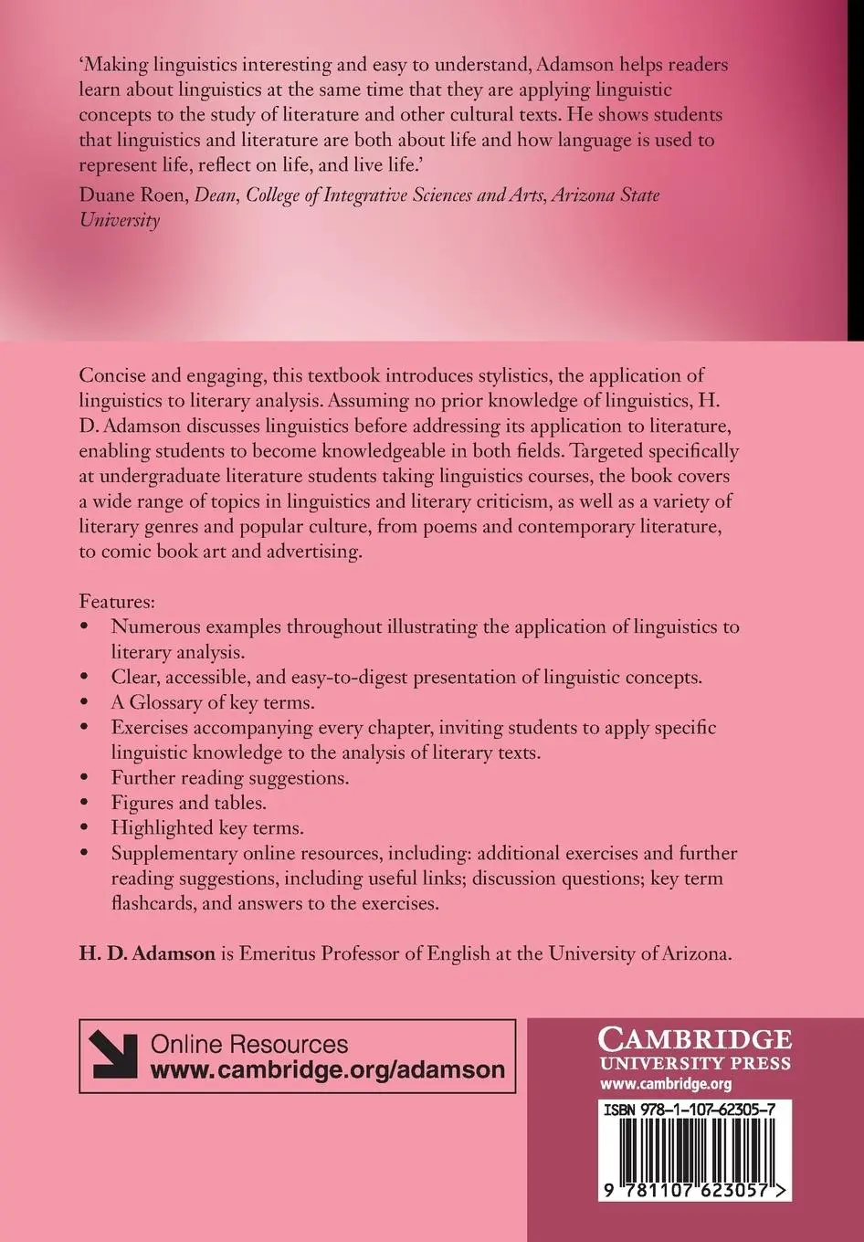 Rückseite: 9781107623057 | Linguistics and English Literature | H. D. Adamson | Taschenbuch