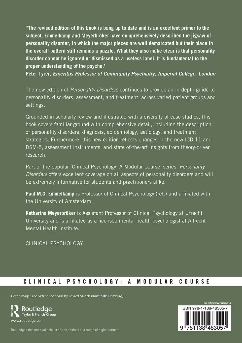 Rückseite: 9781138483057 | Personality Disorders | Paul M. G. Emmelkamp (u. a.) | Taschenbuch