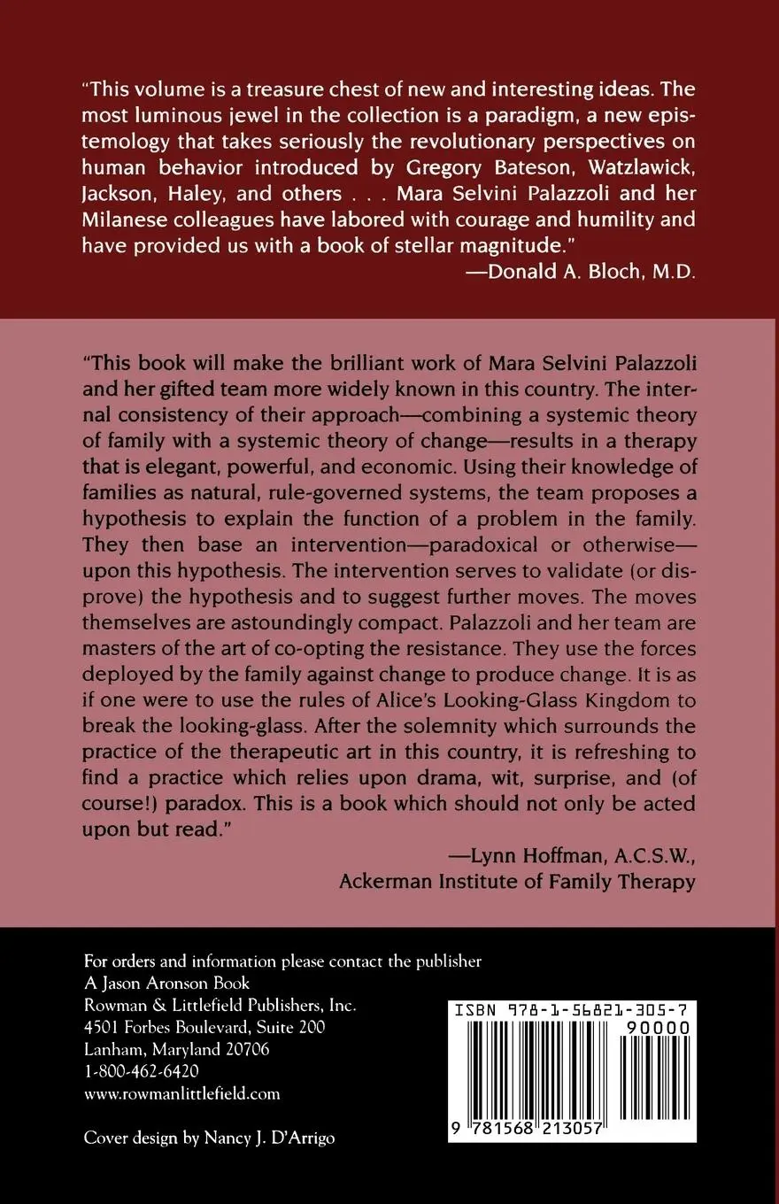 Rückseite: 9781568213057 | Paradox and Counterparadox | Mara Selvini Palazzoli (u. a.) | Buch