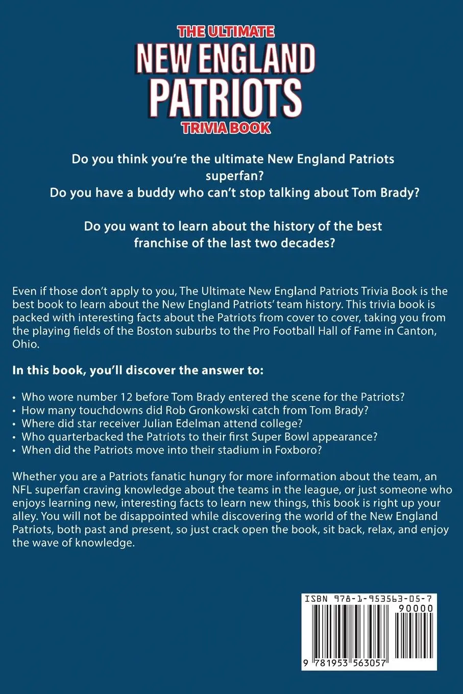 Rückseite: 9781953563057 | The Ultimate New England Patriots Trivia Book | Ray Walker | Buch