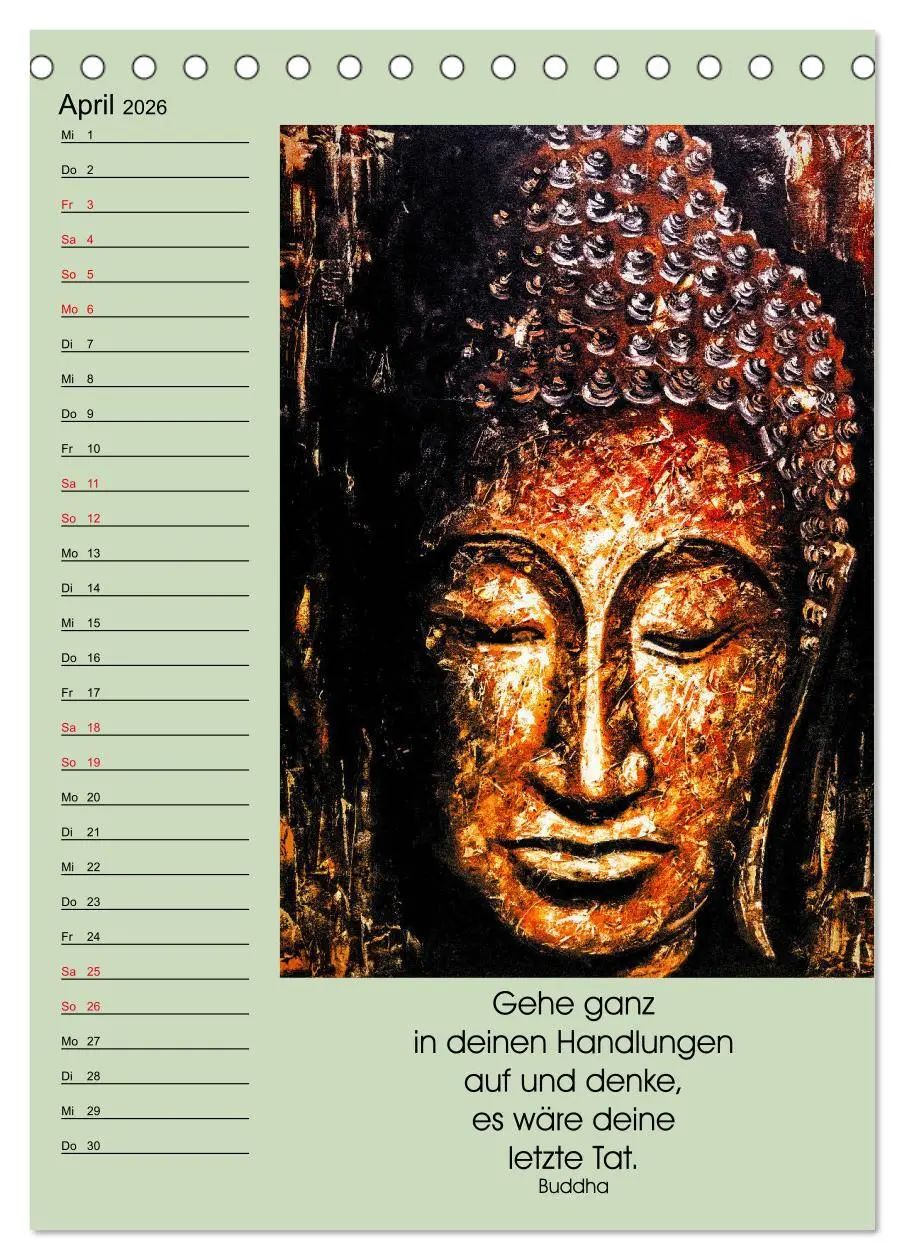 Bild: 9783516393057 | Lebensfreude Buddha (Tischkalender 2026 DIN A5 hoch), CALVENDO...