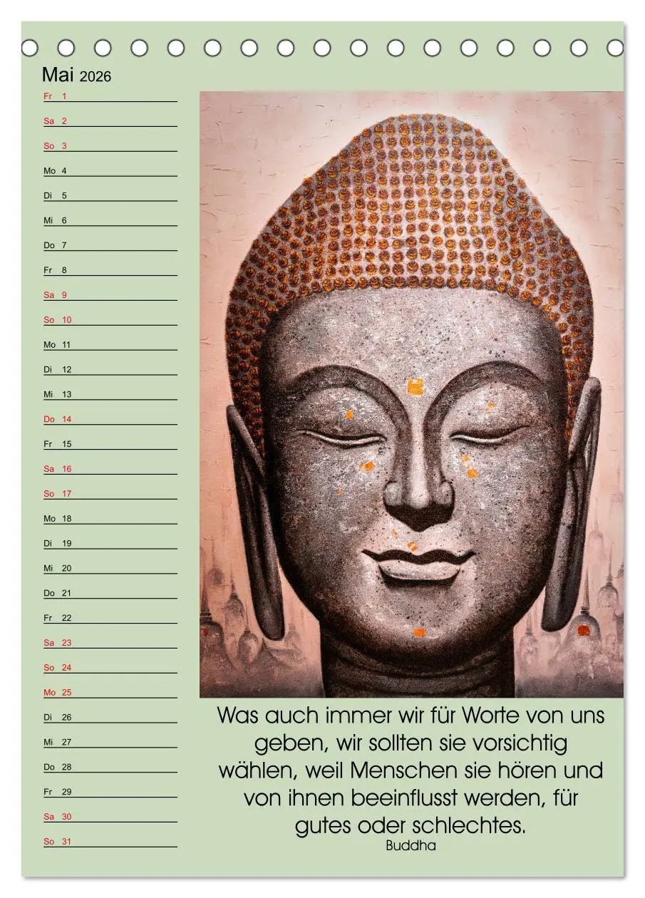 Bild: 9783516393057 | Lebensfreude Buddha (Tischkalender 2026 DIN A5 hoch), CALVENDO...