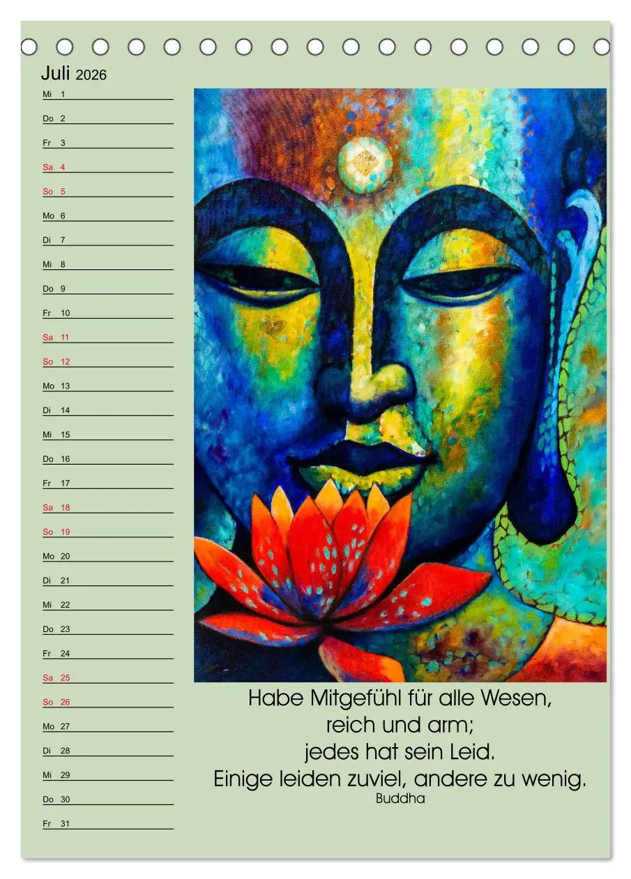 Bild: 9783516393057 | Lebensfreude Buddha (Tischkalender 2026 DIN A5 hoch), CALVENDO...
