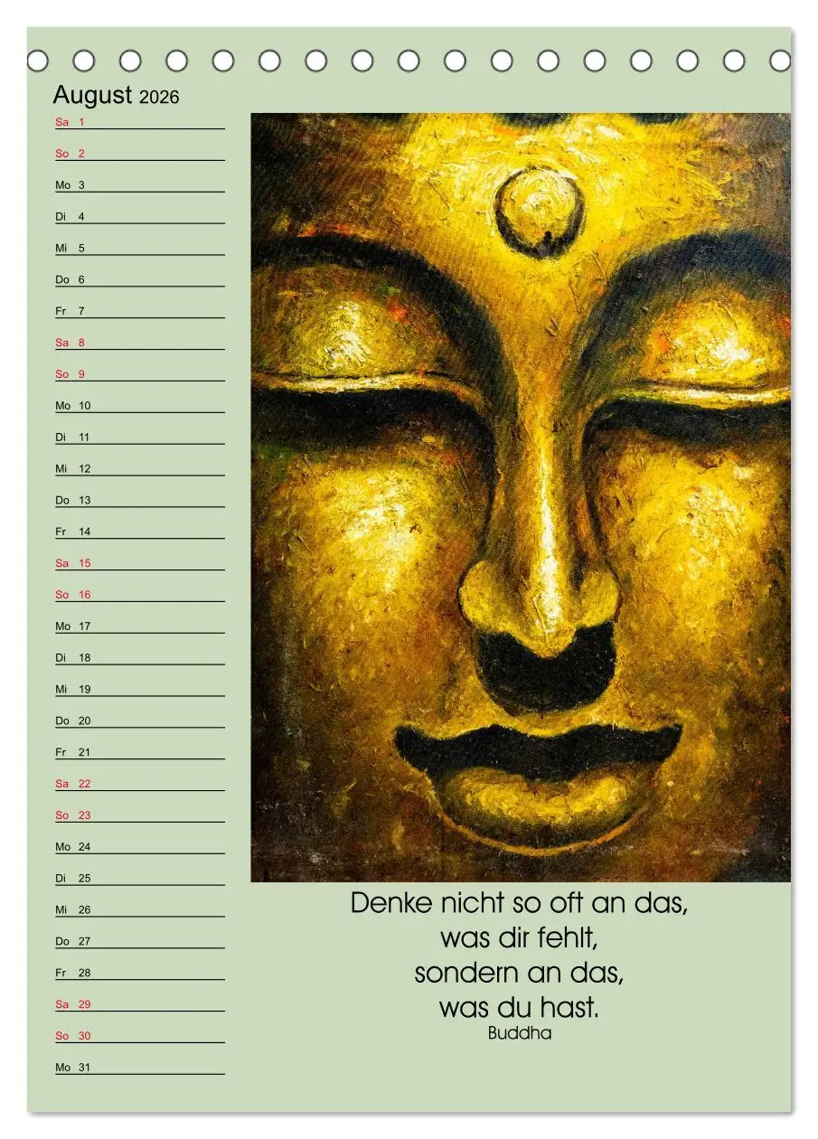 Bild: 9783516393057 | Lebensfreude Buddha (Tischkalender 2026 DIN A5 hoch), CALVENDO...