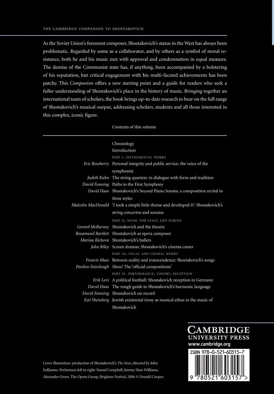 Rückseite: 9780521603157 | The Cambridge Companion to Shostakovich | Pauline Fairclough (u. a.)